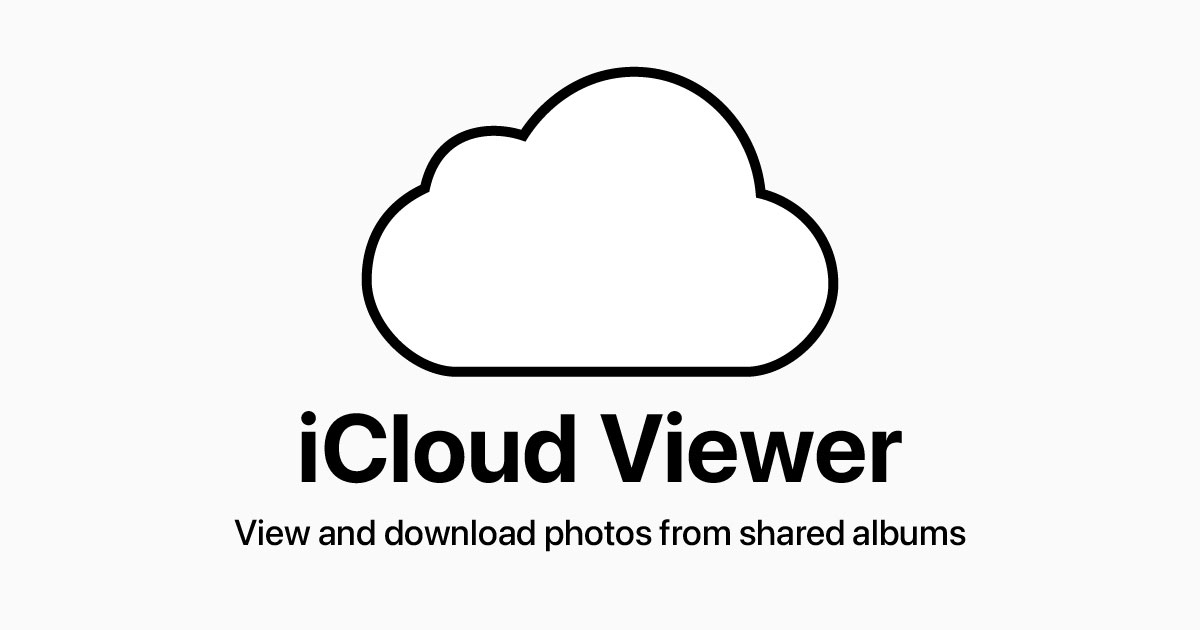 iCloud Viewer showing a photo grid from a shared album