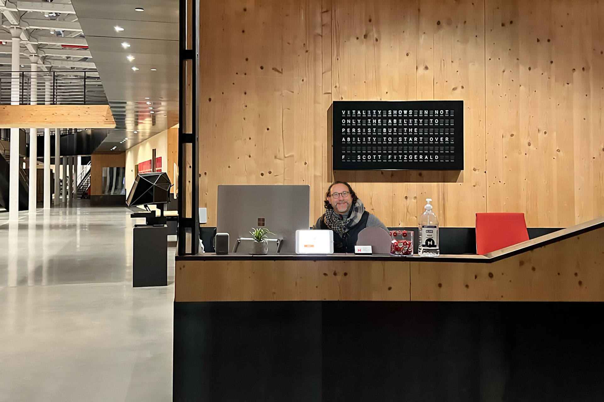 Paul at the front desk