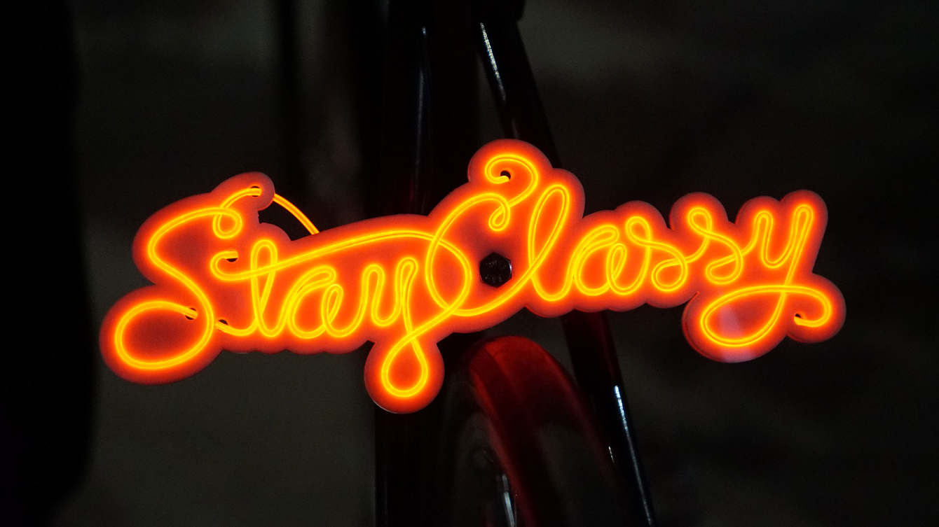 EL-Wire miniature neon sign for a bicycle